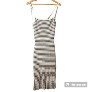BNWT Abercrombie Striped Ribbed Knit Midi Dress Large